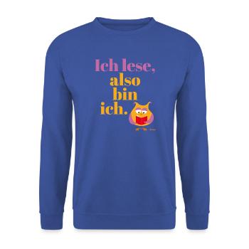 Ich lese, also bin ich!  - Unisex Pullover - Royalblau - Vorne - Alina (178cm) & Michal (187cm)