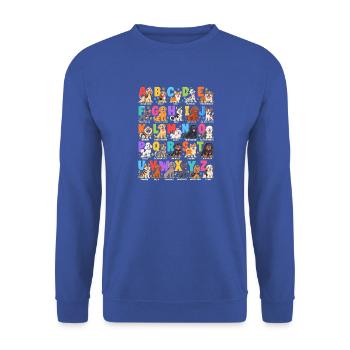 Hunde im bunten ABC - Unisex Pullover - Royalblau - Vorne - Alina (178cm) & Michal (187cm)