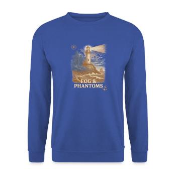 Fog And Phantoms Leuchtturm Küste - Unisex Pullover - Royalblau - Vorne - Alina (178cm) & Michal (187cm)