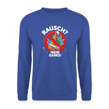 Anti Drogen - Unisex Pullover - Royalblau - Vorne - Alina (178cm) & Michal (187cm)
