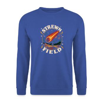  Gestreutes Feld Meteoritfall Feuerball - Unisex Pullover - Royalblau - Vorne - Alina (178cm) & Michal (187cm)