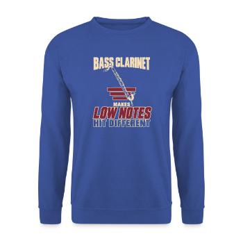 Klarinettist Bassklarinette Musiker Band Geschenk - Unisex Pullover - Royalblau - Vorne - Alina (178cm) & Michal (187cm)