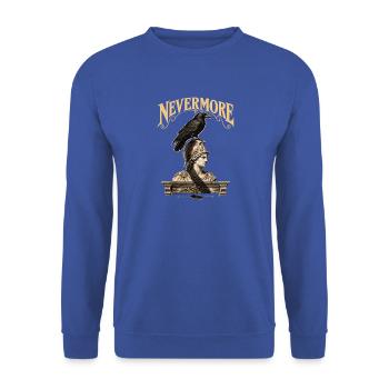 Nevermore – Rabe Edgar Allan Poe Gothic - Unisex Pullover - Royalblau - Vorne - Alina (178cm) & Michal (187cm)