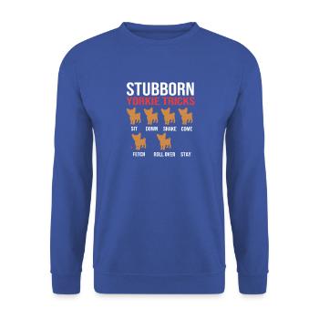 Yorkshire Terrier - Unisex Pullover - Royalblau - Vorne - Alina (178cm) & Michal (187cm)