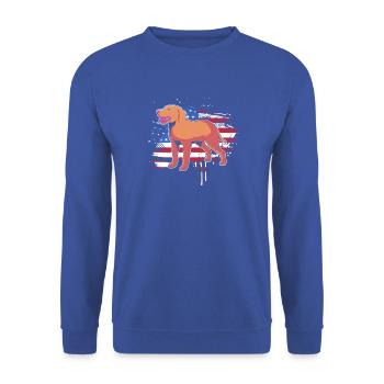 Chesapeake Bay Retriever - Unisex Pullover - Royalblau - Vorne - Alina (178cm) & Michal (187cm)
