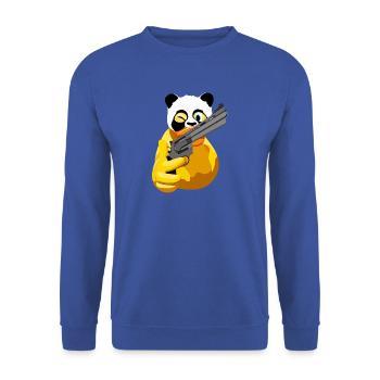 Panda Revolver Streetstyle - Unisex Pullover - Royalblau - Vorne - Alina (178cm) & Michal (187cm)