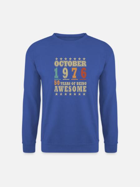 Oktober 1976 Jahrgang Vintage Geburtstag Retro - Unisex Pullover - Royalblau