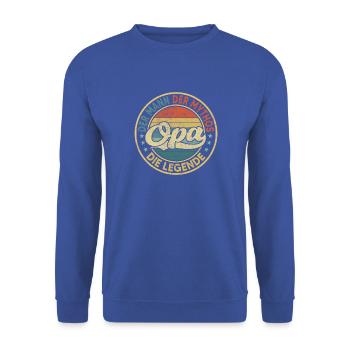 Opa Mythos Legende Retro Lustiger Spruch Geschenk - Unisex Pullover - Royalblau - Vorne - Alina (178cm) & Michal (187cm)
