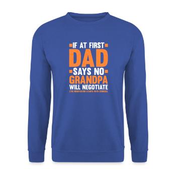 Grandfather Papaw Pop Gramps Granddad Grandpa - Unisex Pullover - Royalblau - Vorne - Alina (178cm) & Michal (187cm)