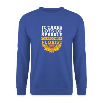 Floristik Florist Blumenhändler Blumenstrauß - Unisex Pullover - Royalblau - Vorne - Alina (178cm) & Michal (187cm)