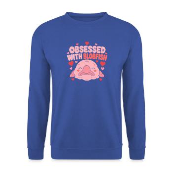 Besessen Von Blobfischen Süße Rosa Herzen Kawaii - Unisex Pullover - Royalblau - Vorne - Alina (178cm) & Michal (187cm)