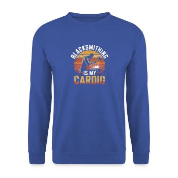 Blacksmithing Is My Cardio Schmiedekunst - Unisex Pullover - Royalblau - Vorne - Alina (178cm) & Michal (187cm)