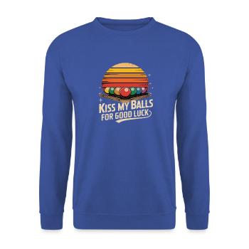 Kiss My Balls For Good Luck Billardkugeln Retro - Unisex Pullover - Royalblau - Vorne - Alina (178cm) & Michal (187cm)