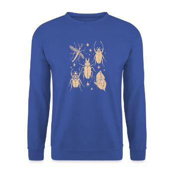 Magische Waldinsekten Schmetterling & Libelle - Unisex Pullover - Royalblau - Vorne - Alina (178cm) & Michal (187cm)