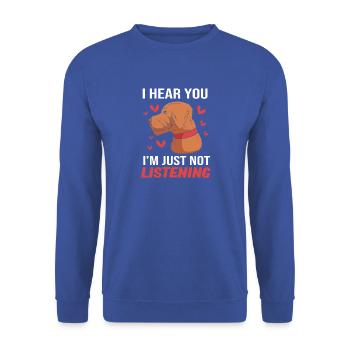 Griffon - Unisex Pullover - Royalblau - Vorne - Alina (178cm) & Michal (187cm)
