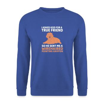 Griffon - Unisex Pullover - Royalblau - Vorne - Alina (178cm) & Michal (187cm)
