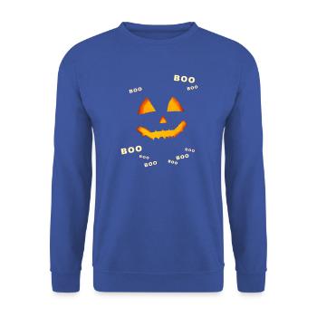 Halloween-Kürbisbuh - Unisex Pullover - Royalblau - Vorne - Alina (178cm) & Michal (187cm)