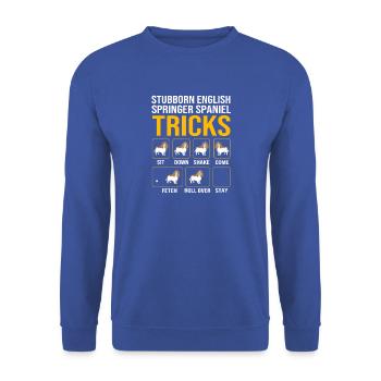 Springer Spaniel - Unisex Pullover - Royalblau - Vorne - Alina (178cm) & Michal (187cm)