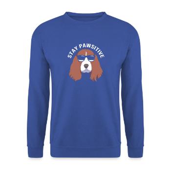Springer Spaniel Hund - Unisex Pullover - Royalblau - Vorne - Alina (178cm) & Michal (187cm)