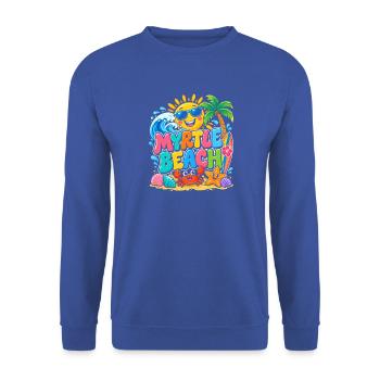 Myrtle Beach Sonne & Meer - Unisex Pullover - Royalblau - Vorne - Alina (178cm) & Michal (187cm)