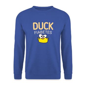 Ente Fiabetes wieder  - Unisex Pullover - Royalblau - Vorne - Alina (178cm) & Michal (187cm)