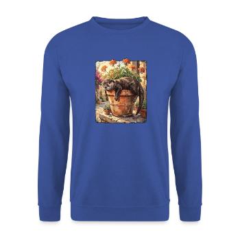 Siesta Otter - Unisex Pullover - Royalblau - Vorne - Alina (178cm) & Michal (187cm)