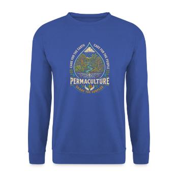 Permakultur-Wasserkreislauf - Unisex Pullover - Royalblau - Vorne - Alina (178cm) & Michal (187cm)