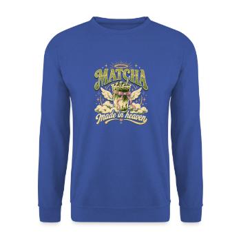 Matcha Himmel Becher - Unisex Pullover - Royalblau - Vorne - Alina (178cm) & Michal (187cm)