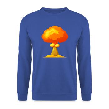 Nukleare Explosion Atomic - Unisex Pullover - Royalblau - Vorne - Alina (178cm) & Michal (187cm)