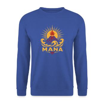 Mana-Vulkanwelle - Unisex Pullover - Royalblau - Vorne - Alina (178cm) & Michal (187cm)