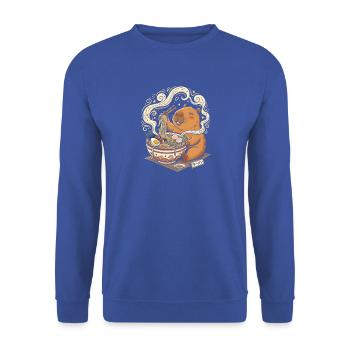 Capybara Isst Ramen Japanische Nudeln Kawaii - Unisex Pullover - Royalblau - Vorne - Alina (178cm) & Michal (187cm)