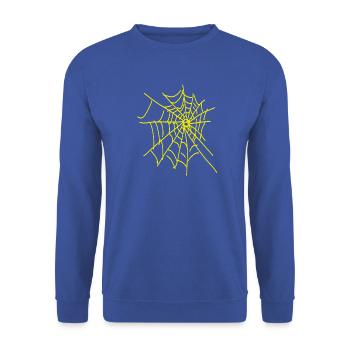 gelbes spinnennetz  - Unisex Pullover - Royalblau - Vorne - Alina (178cm) & Michal (187cm)