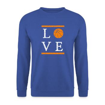 LOVE Basketball  - Unisex Pullover - Royalblau - Vorne - Alina (178cm) & Michal (187cm)