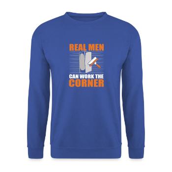 Baustelle Trockenbau Montage Monteur - Unisex Pullover - Royalblau - Vorne - Alina (178cm) & Michal (187cm)