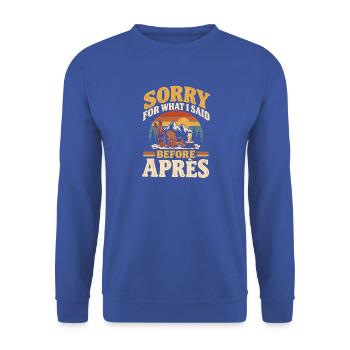 Skiurlaub Biertrinker Wintersport Party - Unisex Pullover - Royalblau - Vorne - Alina (178cm) & Michal (187cm)