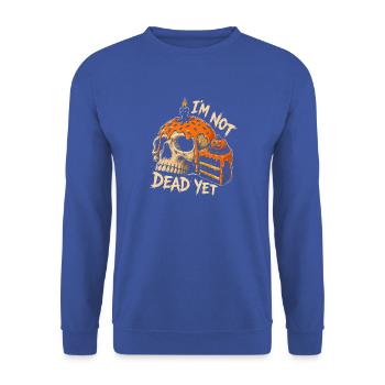 Noch nicht tot Schädel Halloween-Torte Horror-Kürbis - Unisex Pullover - Royalblau - Vorne - Alina (178cm) & Michal (187cm)