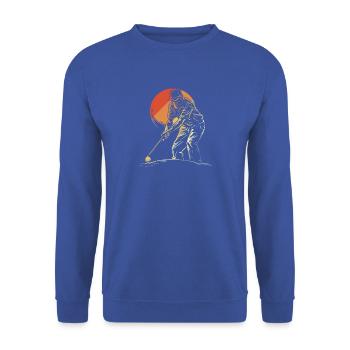Vintage Golfer Opa - Unisex Pullover - Royalblau - Vorne - Alina (178cm) & Michal (187cm)