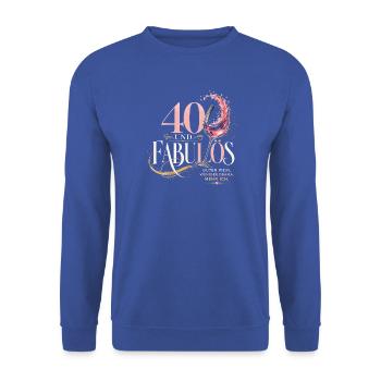 40 Geburtstag Frau Wein Geschenk Lustiger Spruch - Unisex Pullover - Royalblau - Vorne - Alina (178cm) & Michal (187cm)