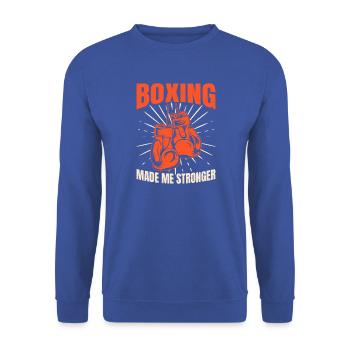 Boxing Made Me Stronger Gloves Boxing Gloves - Unisex Pullover - Royalblau - Vorne - Alina (178cm) & Michal (187cm)