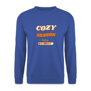 Gemütliche Jahreszeit lädt Retro Herbst - Unisex Pullover - Royalblau - Vorne - Alina (178cm) & Michal (187cm)