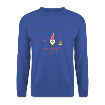 Ich war’s nicht. Der Wichtel war’s! Mädchen - Unisex Pullover - Royalblau - Vorne - Alina (178cm) & Michal (187cm)