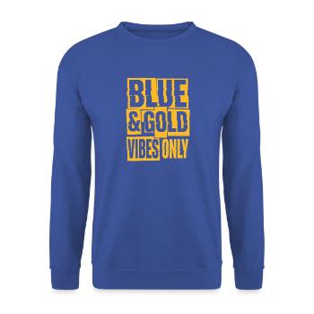 Nur blaue und goldene Vibes – Football-Fan-Spieltag - Unisex Pullover - Royalblau - Vorne - Alina (178cm) & Michal (187cm)