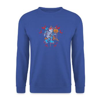 Halloween Skeleton Pumpkin Spooky Roller Sskates - Unisex Pullover - Royalblau - Vorne - Alina (178cm) & Michal (187cm)