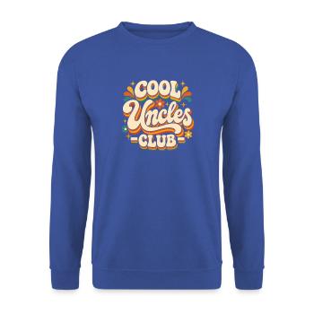 Cool Uncles Club Retro Logo - Unisex Pullover - Royalblau - Vorne - Alina (178cm) & Michal (187cm)