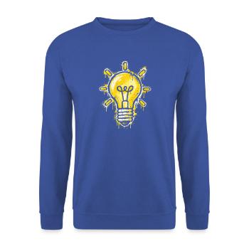 Leuchtende Idee Motiv - Unisex Pullover - Royalblau - Vorne - Alina (178cm) & Michal (187cm)