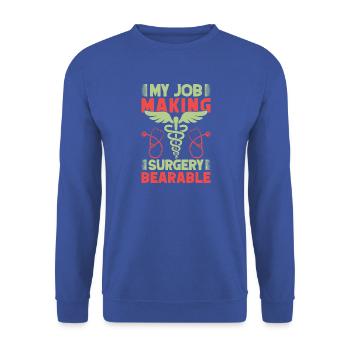 Anesthesiologist Surgery Bearable Anesthesia - Unisex Pullover - Royalblau - Vorne - Alina (178cm) & Michal (187cm)