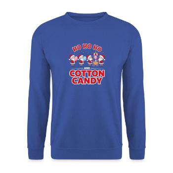 Ho Ho Ho Und Zuckerwatte Weihnachtsmarkt Geschenk - Unisex Pullover - Royalblau - Vorne - Alina (178cm) & Michal (187cm)