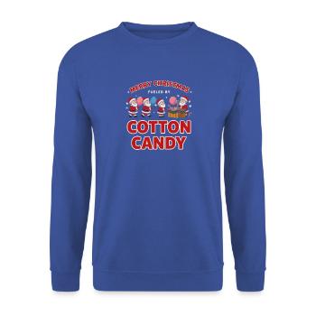 Zuckerwatte Weihnachten Lustiges Weihnachtsmotiv - Unisex Pullover - Royalblau - Vorne - Alina (178cm) & Michal (187cm)