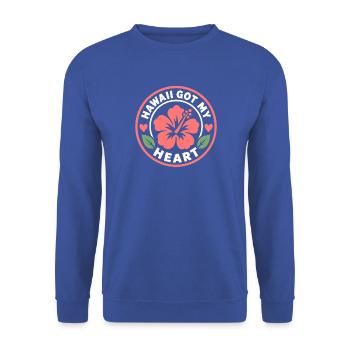 Hawaii Got My Heart Hibiskus-Abzeichen - Unisex Pullover - Royalblau - Vorne - Alina (178cm) & Michal (187cm)