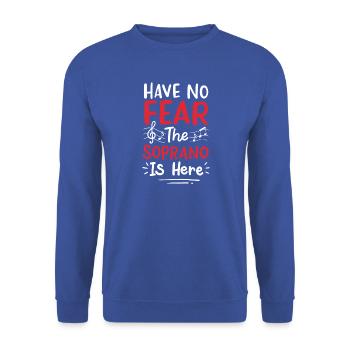 Musiklehrer Sopran Spruch - Unisex Pullover - Royalblau - Vorne - Alina (178cm) & Michal (187cm)